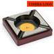 Luxury Red Wood Metal Square Smoking Ashtray - CatchVape